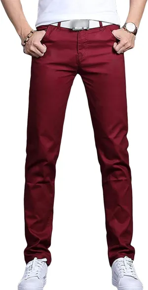 JEShifangjiusu Men's Flex Flat Front Straight Fit Pant Casual Khaki Stretch Pants Lightweight Comfort Tapered Chino Pants