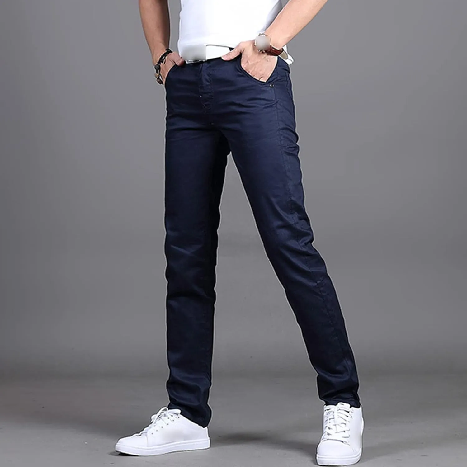 JEShifangjiusu Men's Flex Flat Front Straight Fit Pant Casual Khaki Stretch Pants Lightweight Comfort Tapered Chino Pants