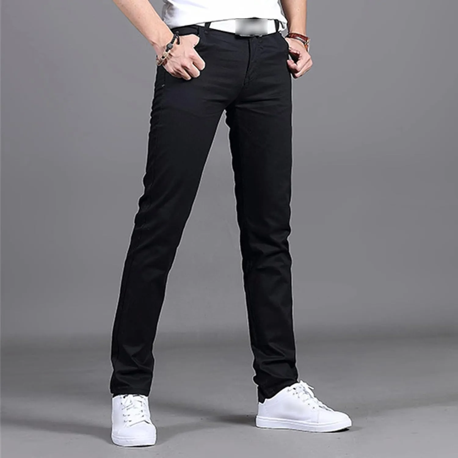 JEShifangjiusu Men's Flex Flat Front Straight Fit Pant Casual Khaki Stretch Pants Lightweight Comfort Tapered Chino Pants