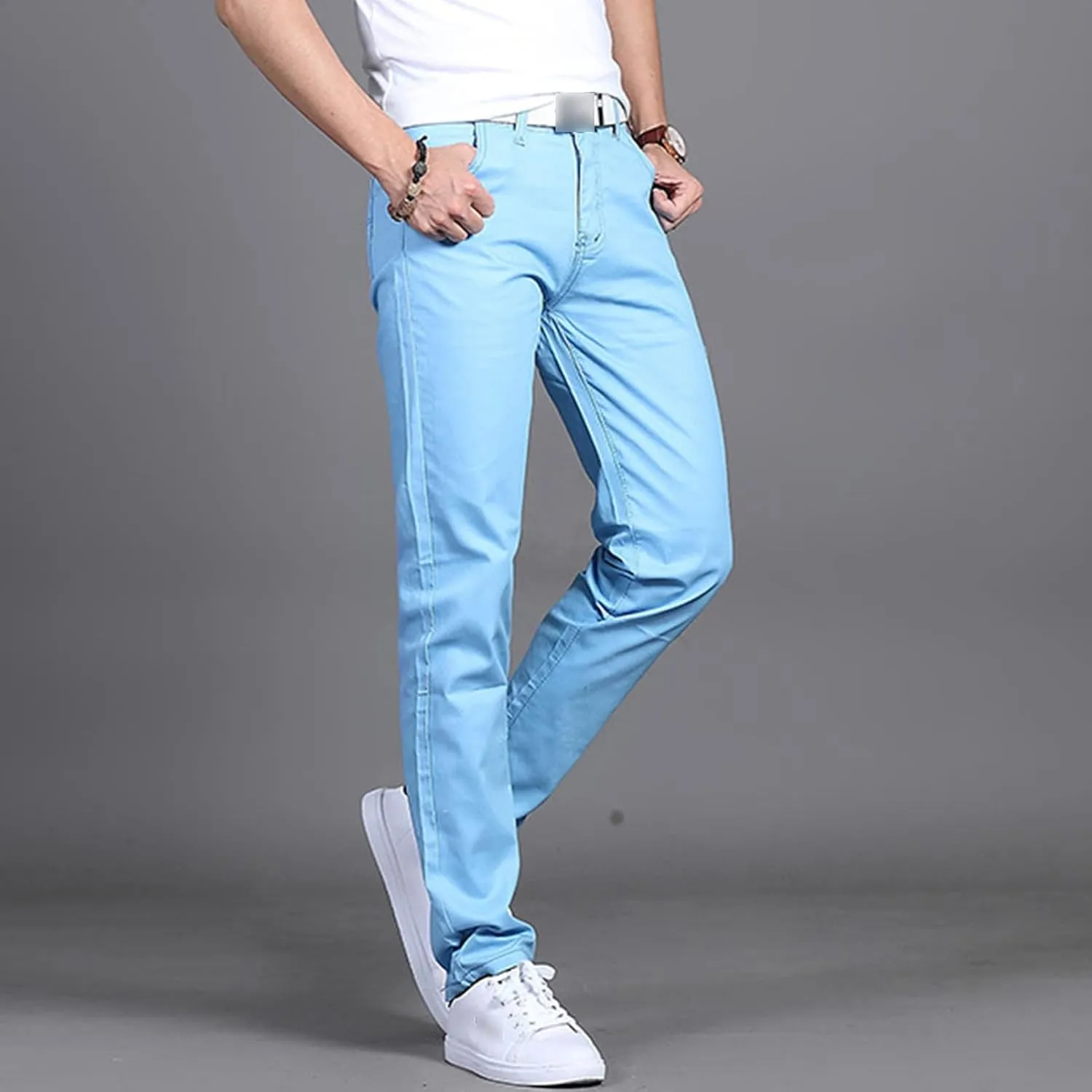 JEShifangjiusu Men's Flex Flat Front Straight Fit Pant Casual Khaki Stretch Pants Lightweight Comfort Tapered Chino Pants