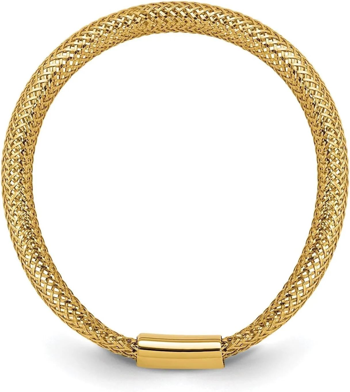 Jewelry Affairs 14K Gold Polished Mesh Stretch Adjustable Band Ring