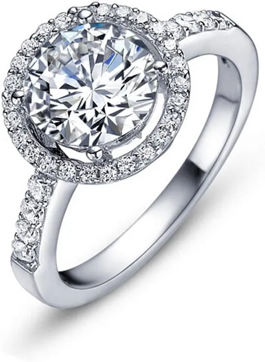 Jewelry Wedding Ring for Women Silver Ring Engagement Simulated Diamond Ring