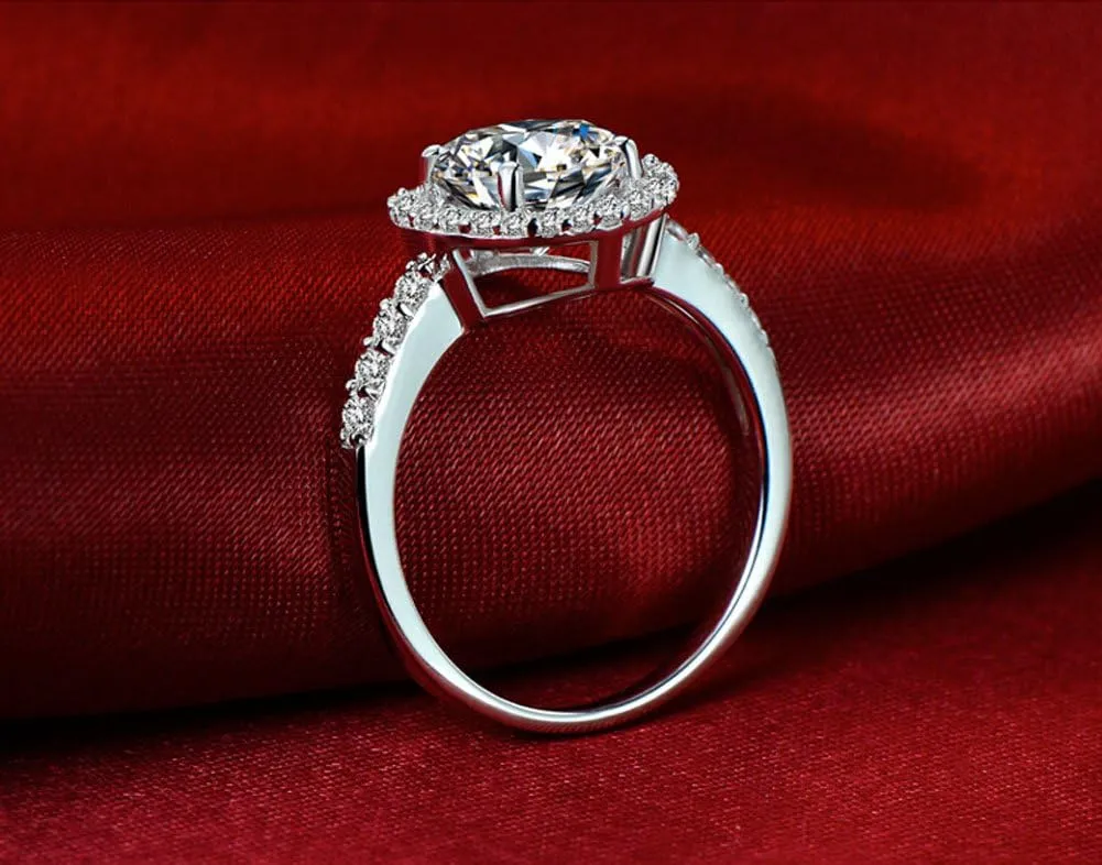 Jewelry Wedding Ring for Women Silver Ring Engagement Simulated Diamond Ring