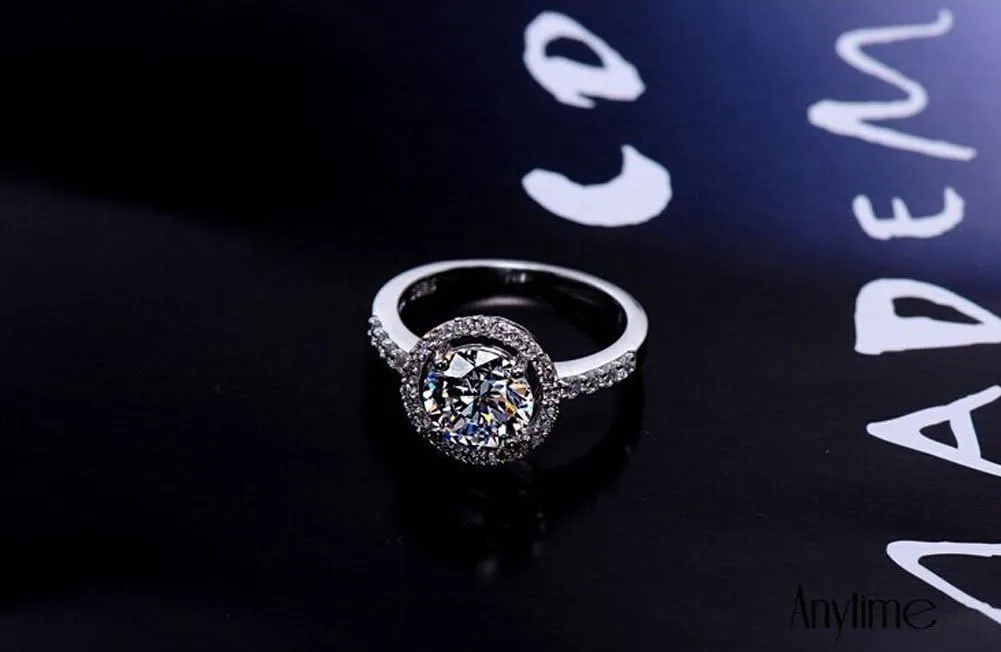 Jewelry Wedding Ring for Women Silver Ring Engagement Simulated Diamond Ring
