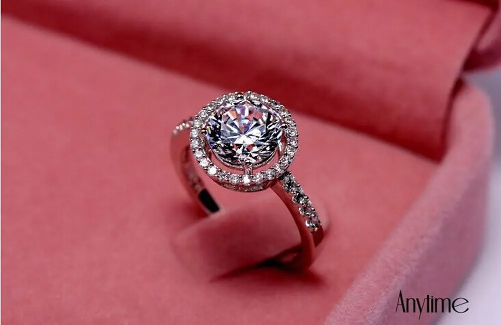 Jewelry Wedding Ring for Women Silver Ring Engagement Simulated Diamond Ring