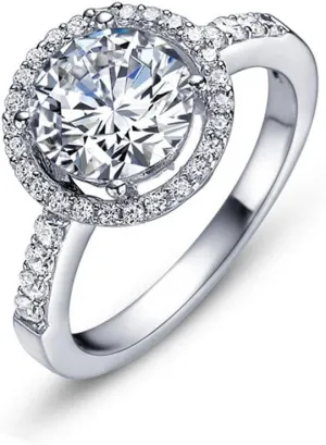 Jewelry Wedding Ring for Women Silver Ring Engagement Simulated Diamond Ring