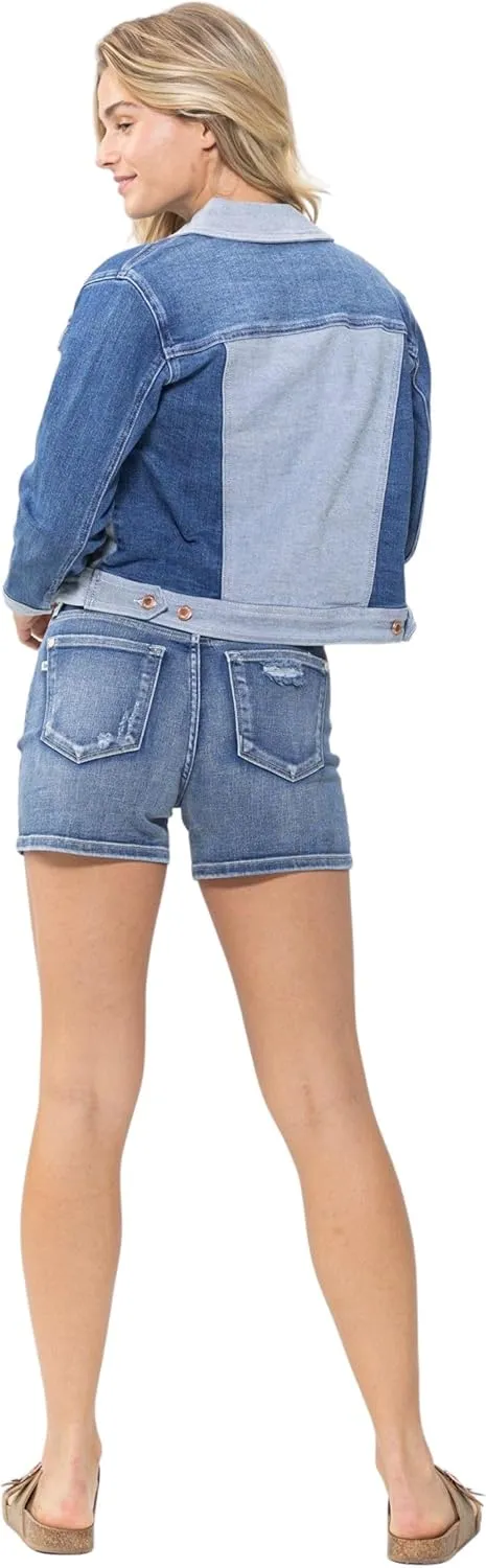 Judy Blue Women's Color Block Denim Jacket