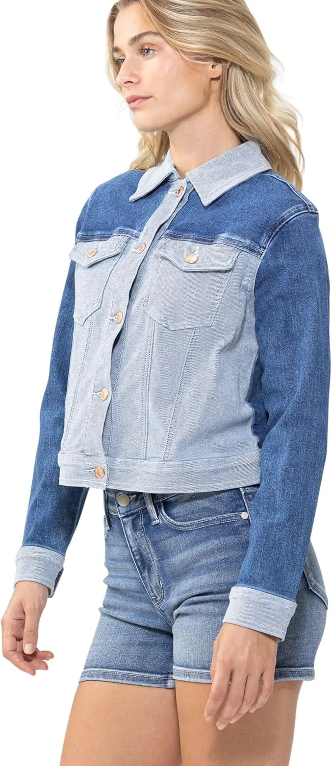 Judy Blue Women's Color Block Denim Jacket