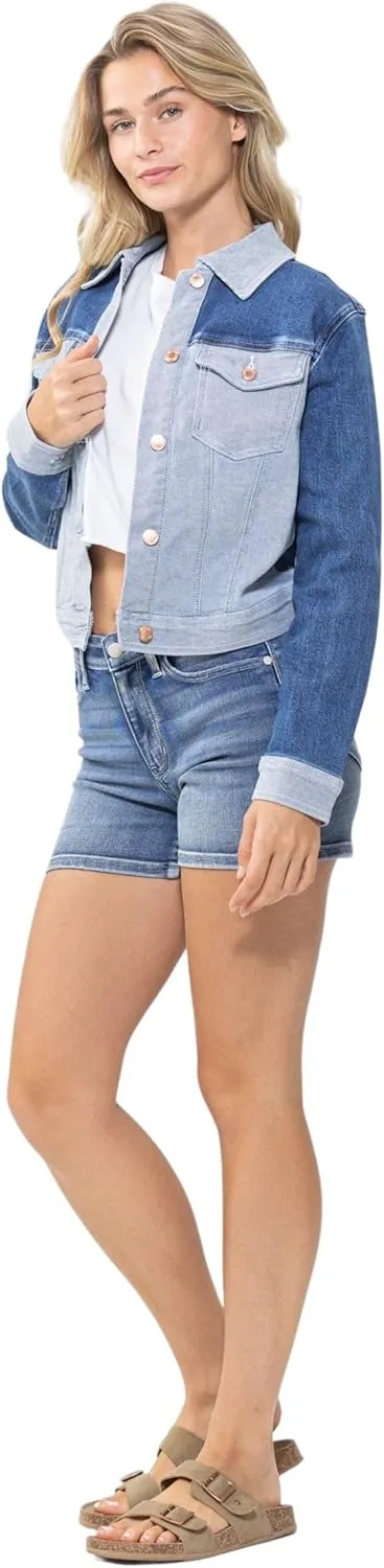 Judy Blue Women's Color Block Denim Jacket