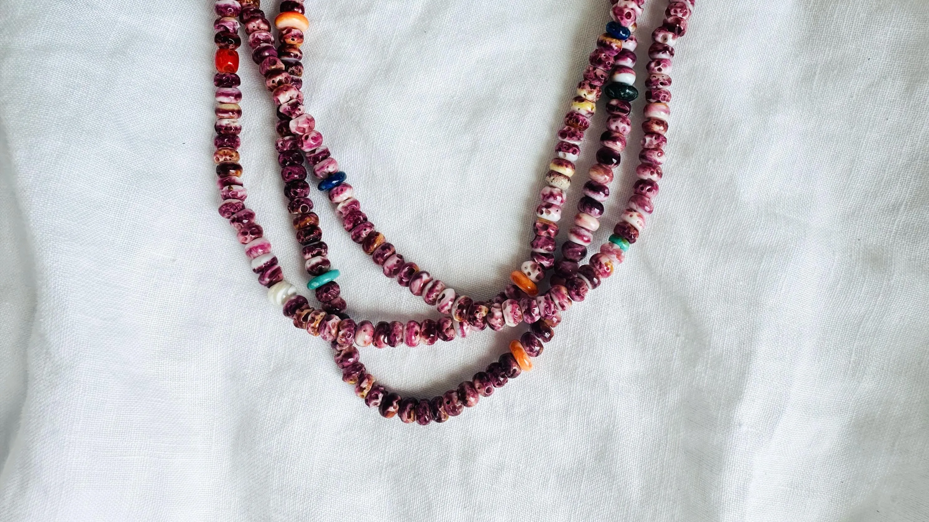 Kewa Pueblo Multi-Strand Spiny Oyster & Turquoise Necklace. Native American. 4036