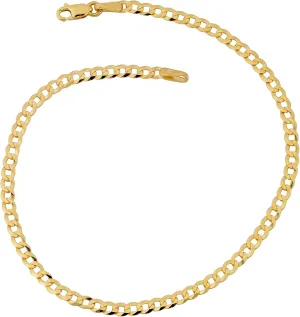 Kooljewelry 10k Yellow Gold 2.7 mm High Polish Curb Link Anklet