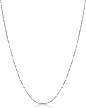 Kooljewelry 10k Yellow, White or Rose Gold Rope Chain Barely-there Necklace for Women (0.8 mm Thin)