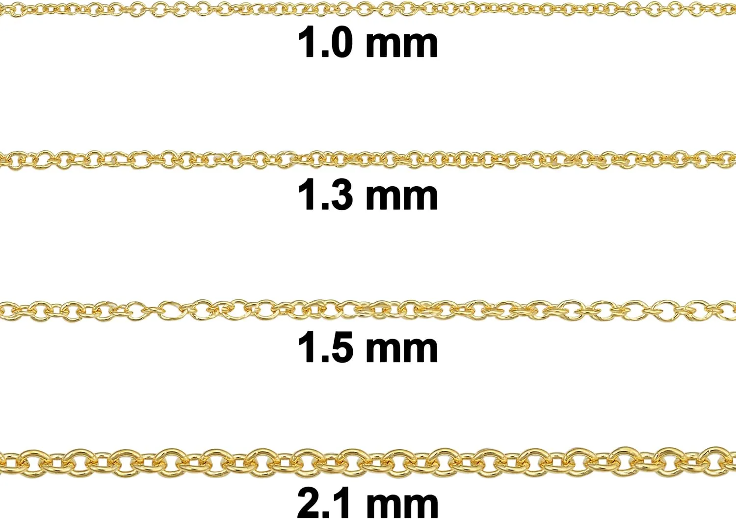 Kooljewelry 14k Yellow Gold Filled Or White Gold Filled Cable Chain Necklace For Women And Men (1mm, 1.3mm, 1.5mm or 2.1mm - sizes from 14 to 30 inch long)