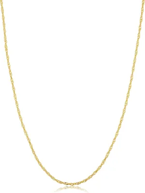 Kooljewelry 14k Yellow Gold Filled Or White Gold Filled Singapore Chain Necklace For Women And Men (1mm, 1.4mm, 1.7mm or 2mm - sizes from 14 to 30 inch long)