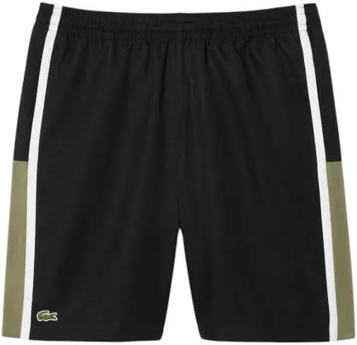Lacoste Men's Sport Lightweight Color Block Stripe Tennis Shorts