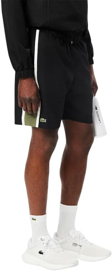 Lacoste Men's Sport Lightweight Color Block Stripe Tennis Shorts