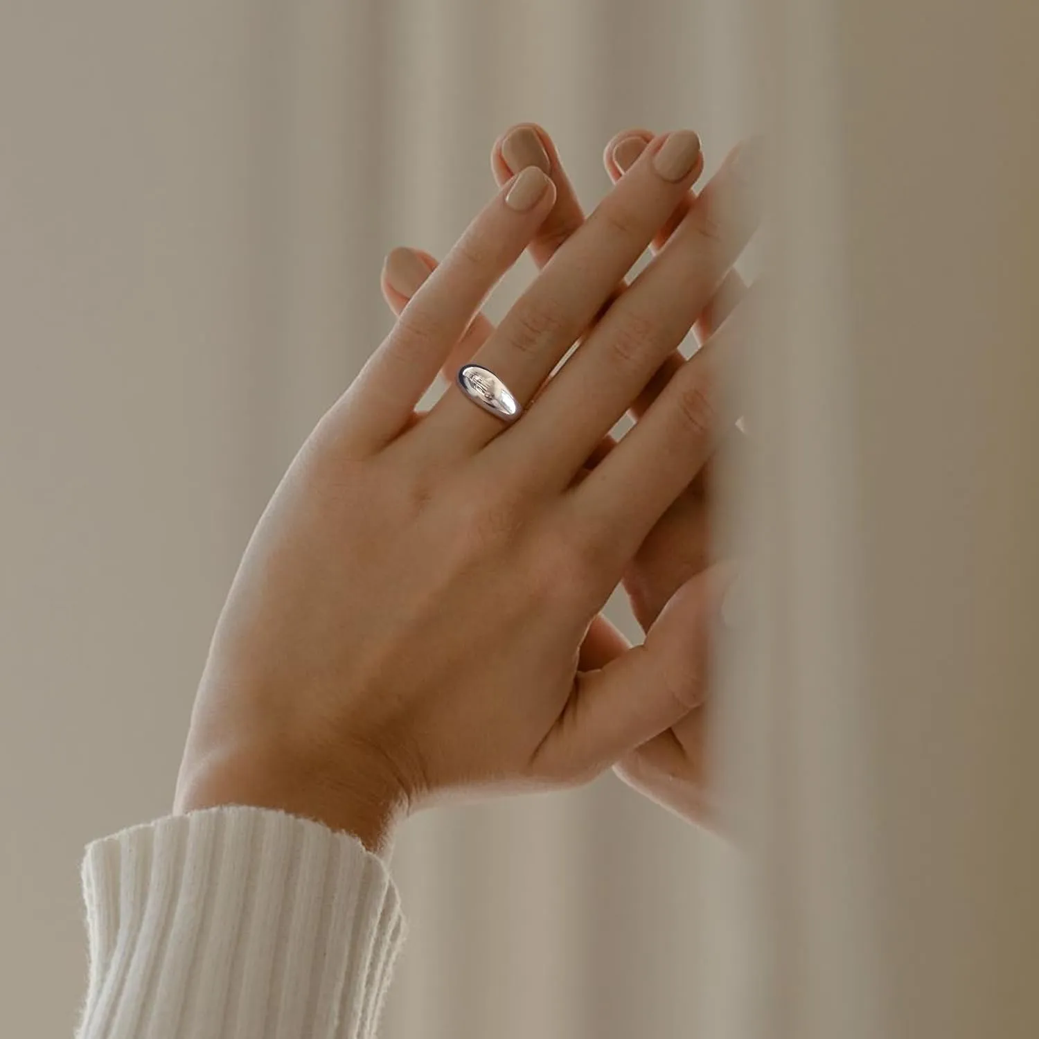 LANE WOODS Chunky Ring Set: 14k Gold Plated Croissant Braided Twisted Dome Ring Jewelry for Women Men