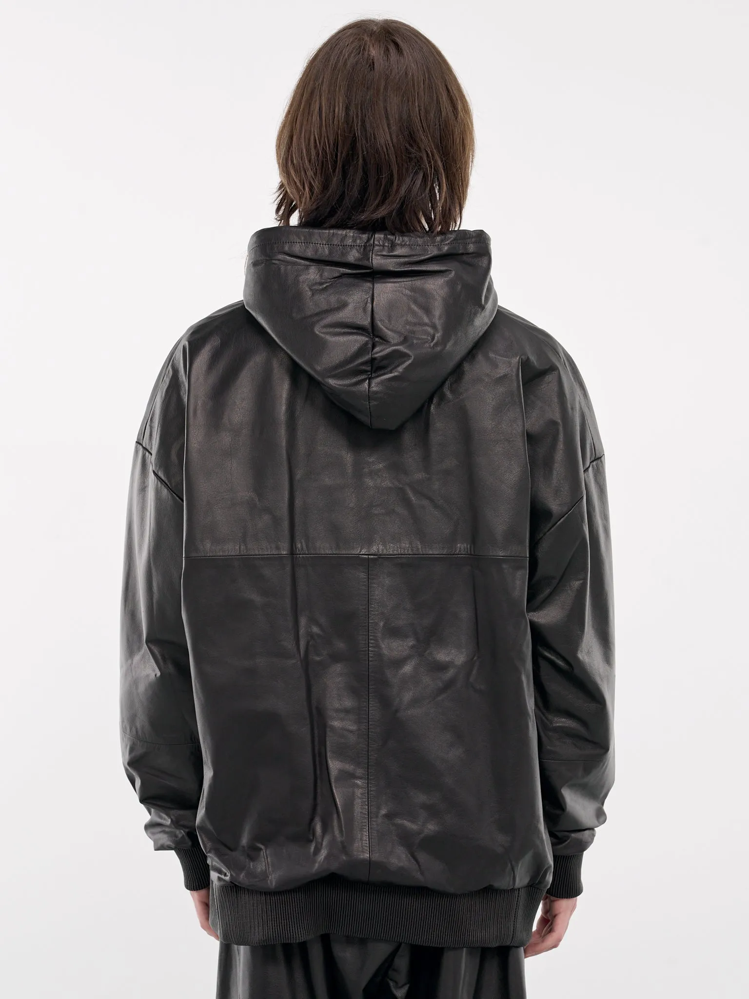 Leather Hoodie (ARJ2402-BLACK)