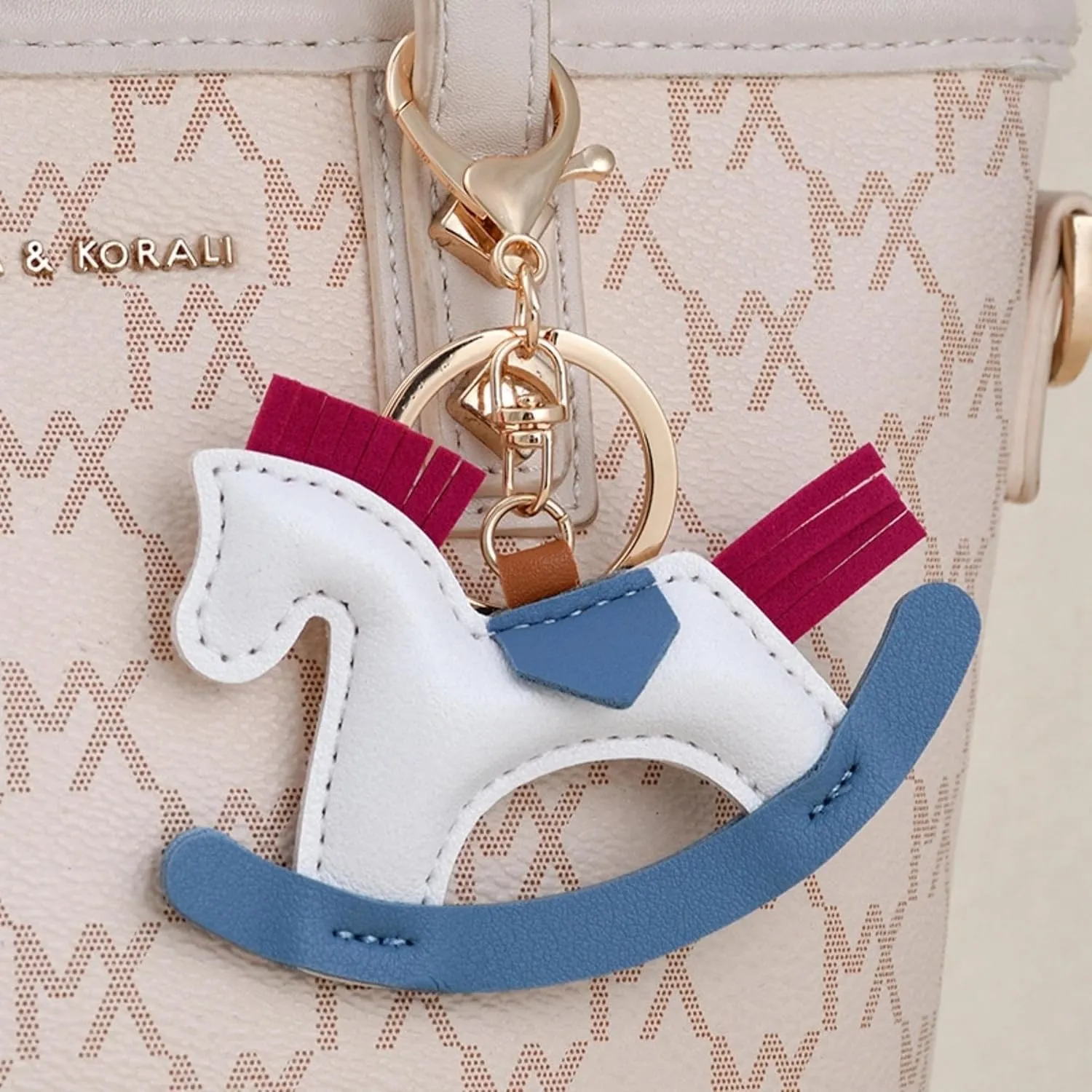 Leather Horse Bag Charm for Handbags, PU Leather Bags Charm for Women Girls Ladies