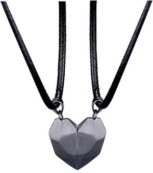 LEGENSTAR Two Souls One Heart Pendant Necklaces for Couple,Wishing Stone Creative Magnet Couples Necklace