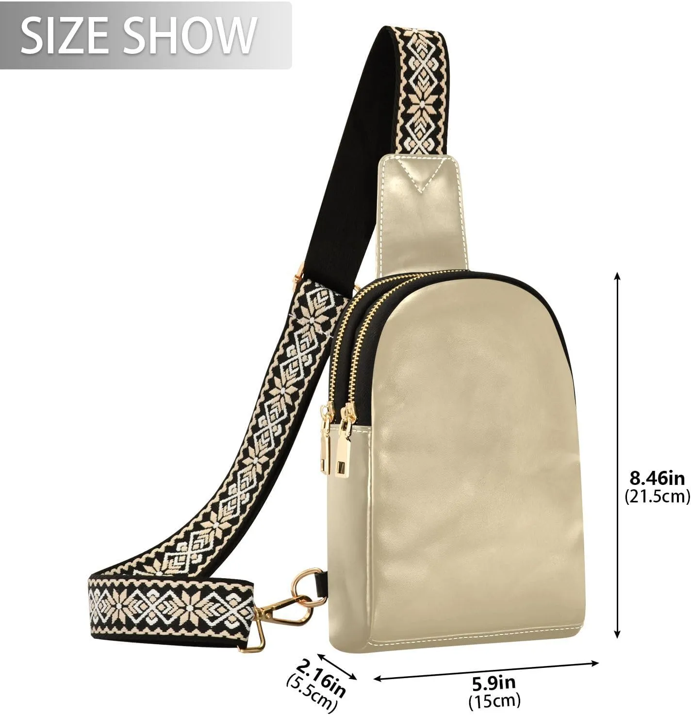 Light Gray Sling Bag for Women Men Fanny Packs Small Crossbody Bags for Women Leather Belt Bag Fashion Waist Packs Waterproof Chest Bag for Sports Hiking Running Travel