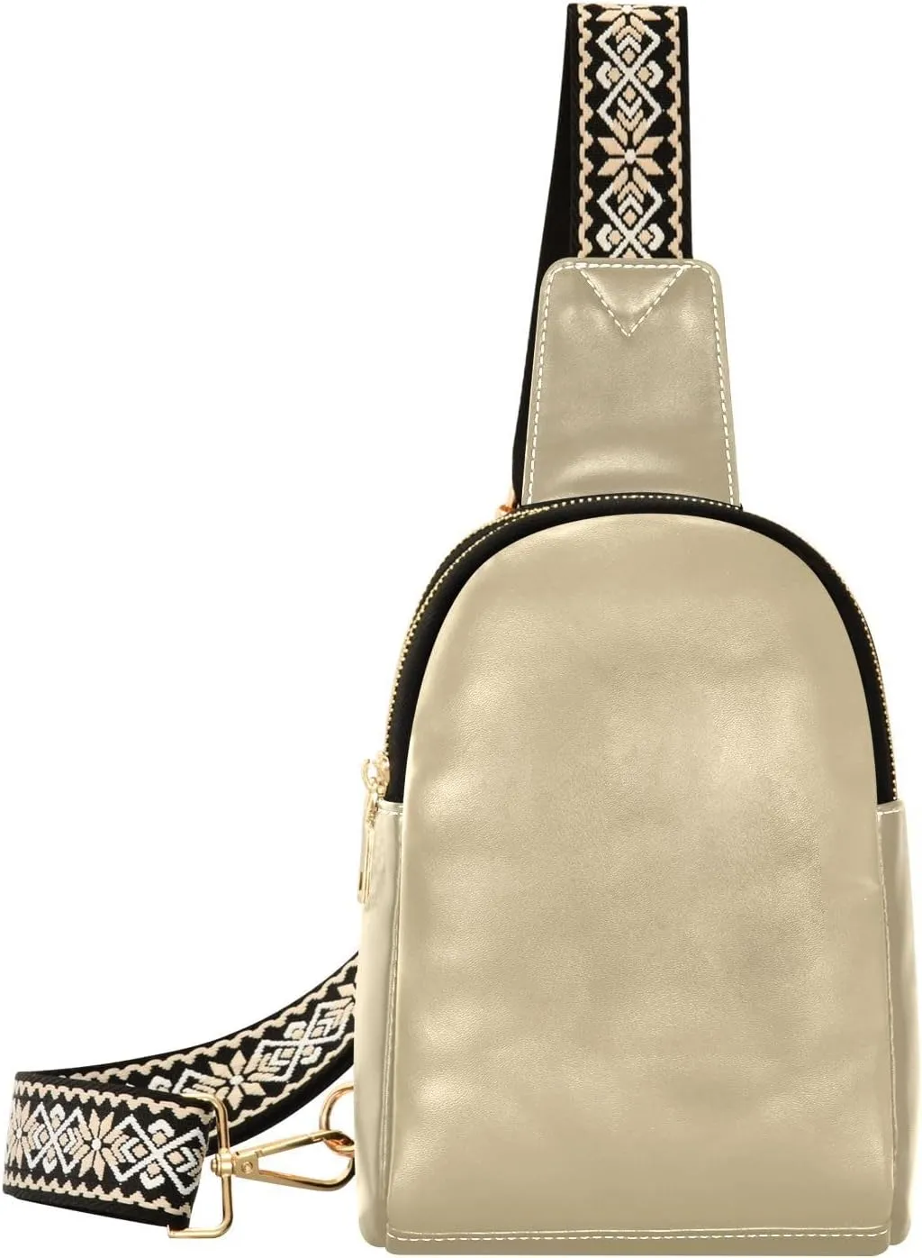 Light Gray Sling Bag for Women Men Fanny Packs Small Crossbody Bags for Women Leather Belt Bag Fashion Waist Packs Waterproof Chest Bag for Sports Hiking Running Travel