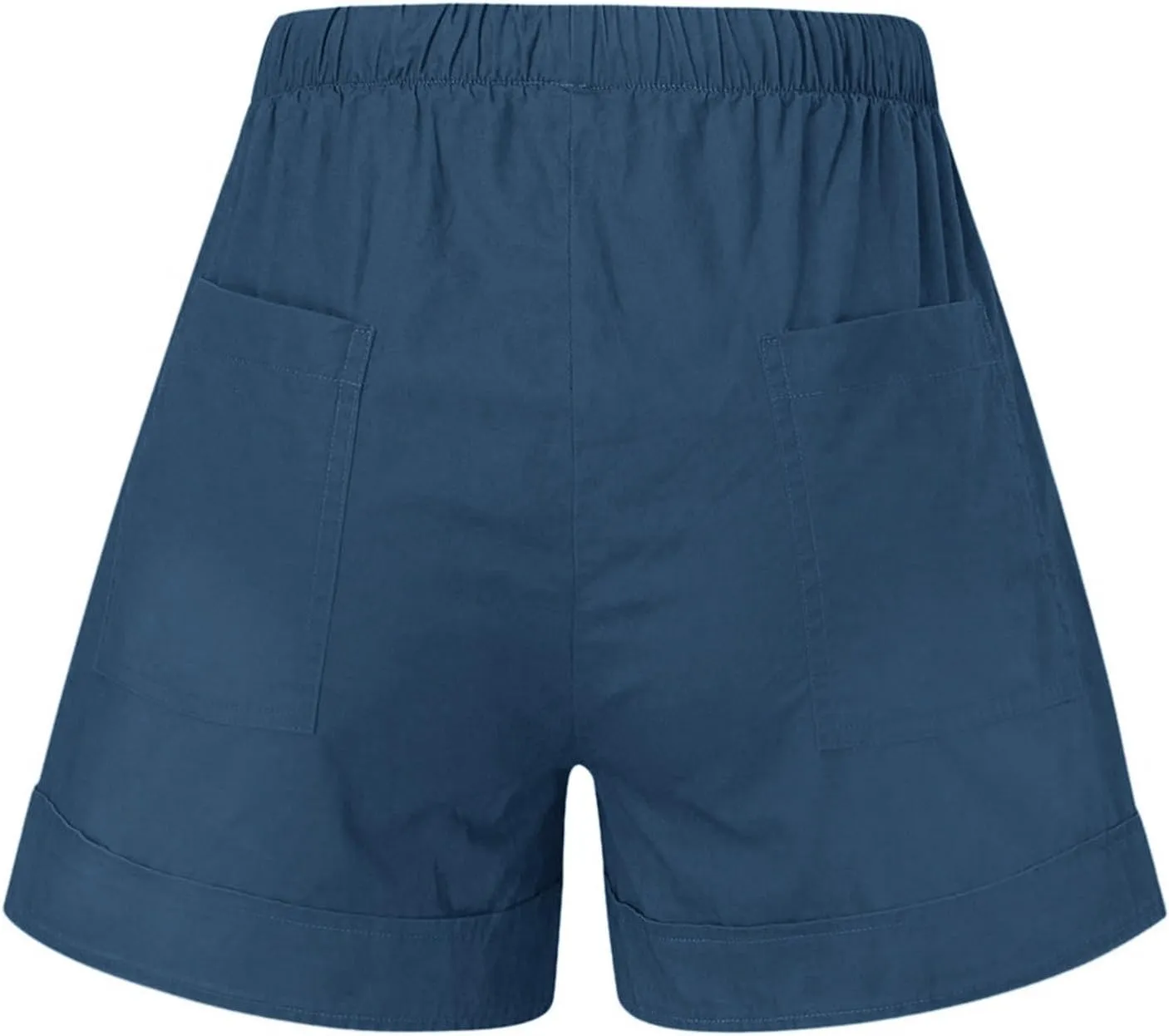 Linen Shorts for Women with Pockets Drawstring Elastic High Waist Pants Casual Plus Size Shorts Summer Beach Shorts