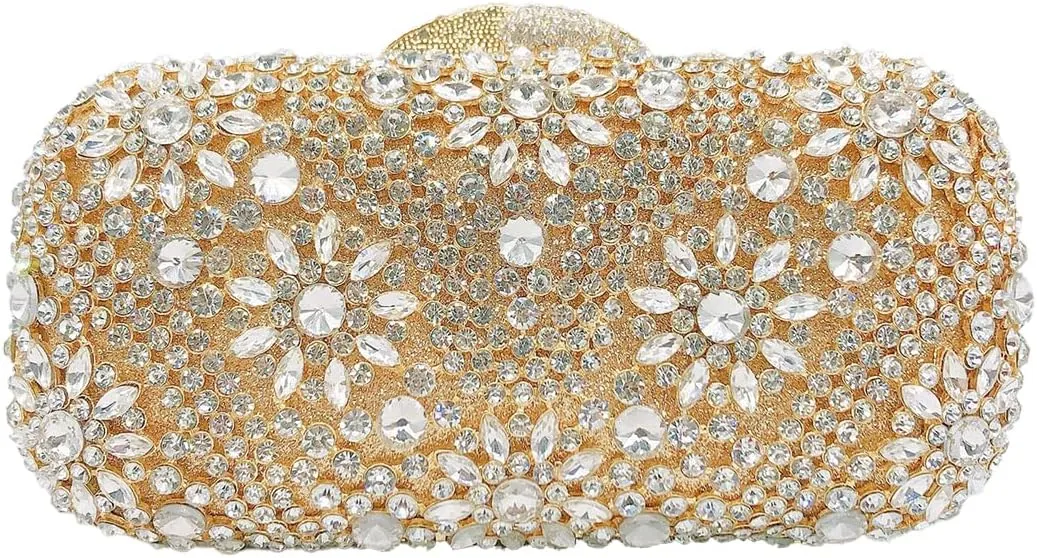 Luxury Women Rhinestone Clutch Sparkly Crystal Evening Handbag for Wedding Party Cocktail Prom Purse