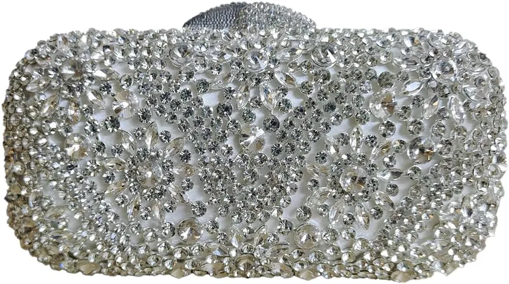 Luxury Women Rhinestone Clutch Sparkly Crystal Evening Handbag for Wedding Party Cocktail Prom Purse