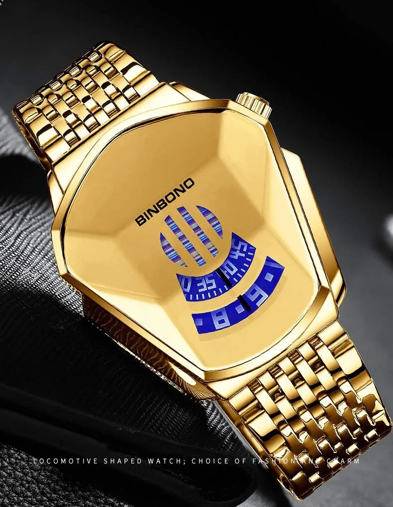 MASTOP Fashion Men's Analog Quartz Casual Watch Cool Creative Snake Head Locomotive Watch Waterproof Stainless Steel Sports Wrist Watches