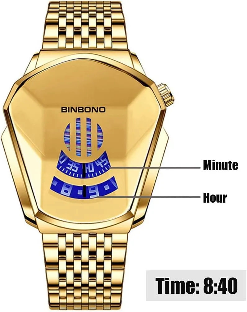 MASTOP Fashion Men's Analog Quartz Casual Watch Cool Creative Snake Head Locomotive Watch Waterproof Stainless Steel Sports Wrist Watches