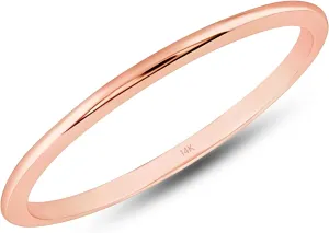 MAX   STONE 1MM Thin 14k Gold Wedding Band Ring for Women Dainty Stacking Ring in Rose White or Yellow Gold Hypoallergenic Anti Tarnish Spacer Ring Sizes 4.5 to 10