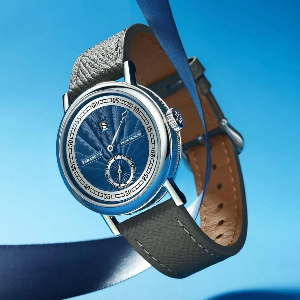 Men Automatic Watch 38mm Luxury Jump Hour Mechanical Wristwatch