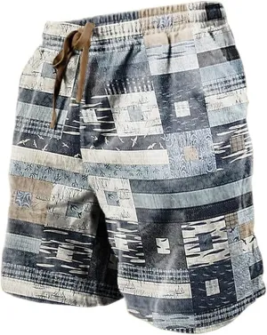 Men Casual Linen Shorts Fitness Sports Plus Size Five Quick Drying Beach Pants Shorts Khaki Men's Shorts Swim for