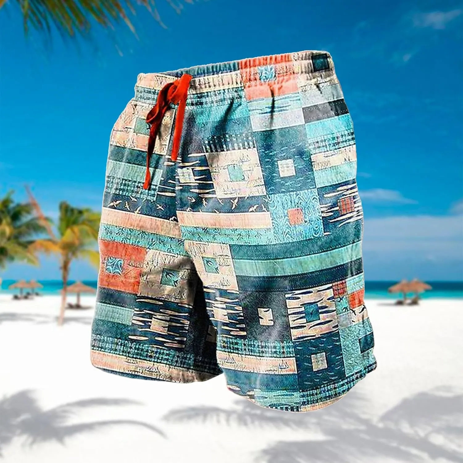 Men Casual Linen Shorts Fitness Sports Plus Size Five Quick Drying Beach Pants Shorts Khaki Men's Shorts Swim for