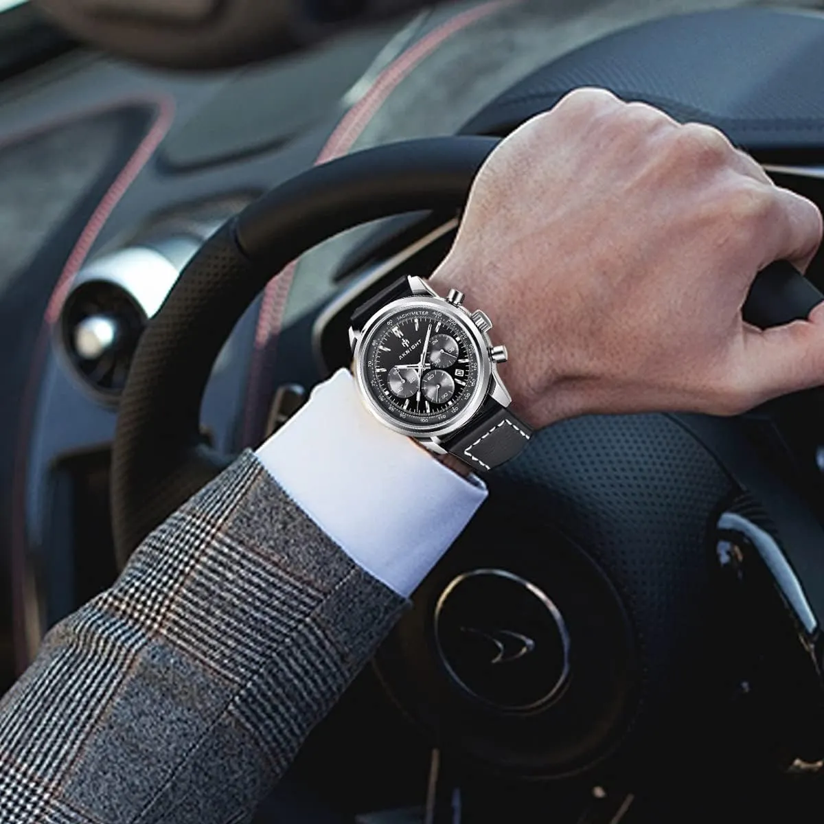 Men Watch Watch for Men Waterproof Stainless Steel Chronograph Quartz Analog Fashion Business Sport Work Wrist Watches