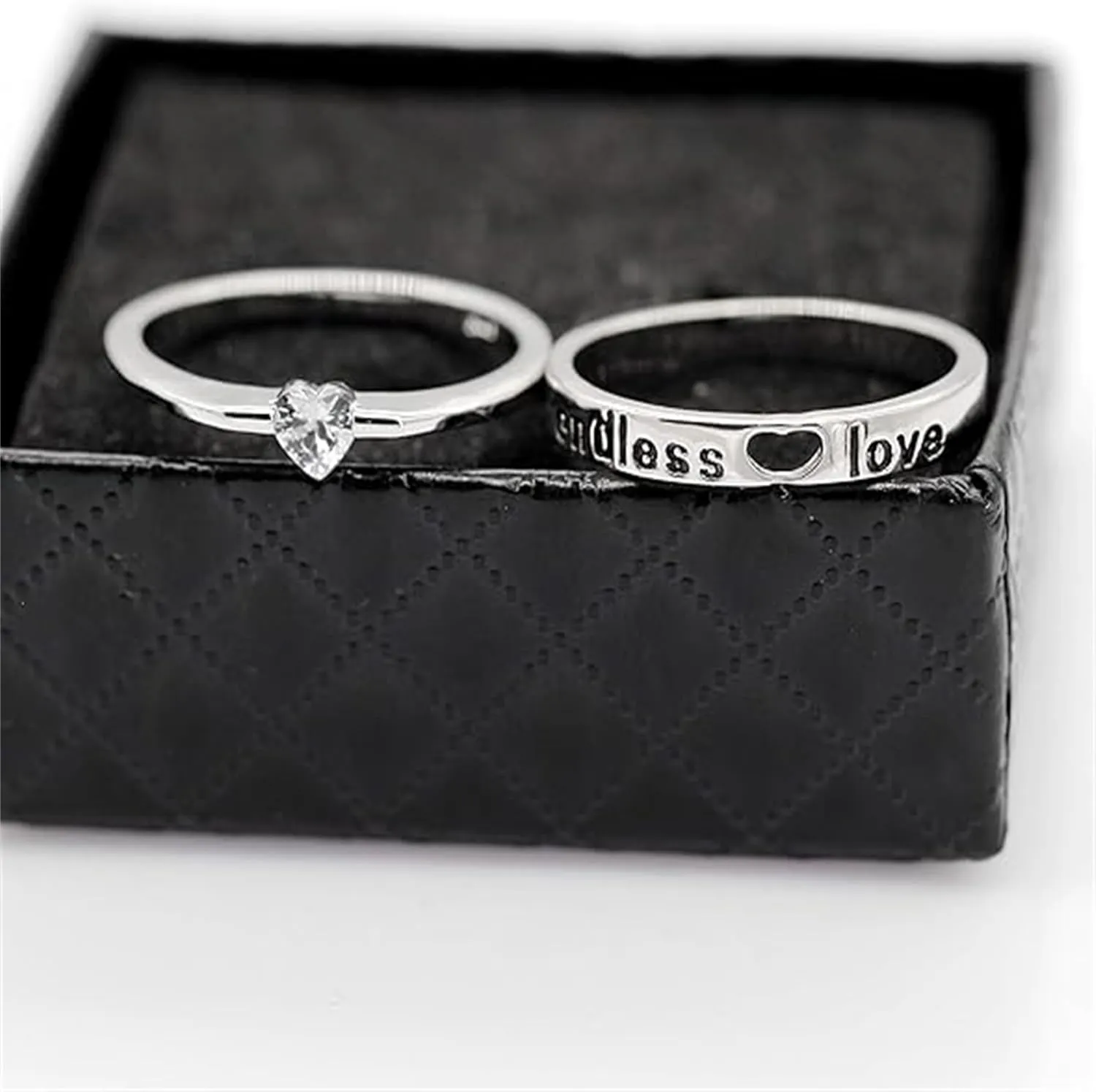 Men's and Women's Ring Platinum Engagement Puzzle Matching Wedding Engagement Ring Anniversary Jewelry Gift for Wife Husband J205