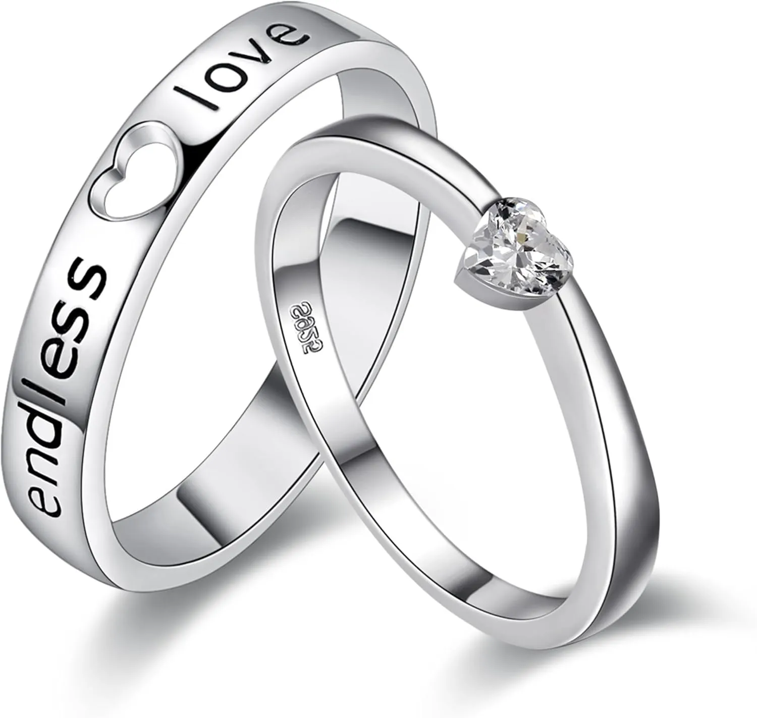 Men's and Women's Ring Platinum Engagement Puzzle Matching Wedding Engagement Ring Anniversary Jewelry Gift for Wife Husband J205