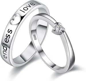Men's and Women's Ring Platinum Engagement Puzzle Matching Wedding Engagement Ring Anniversary Jewelry Gift for Wife Husband J205