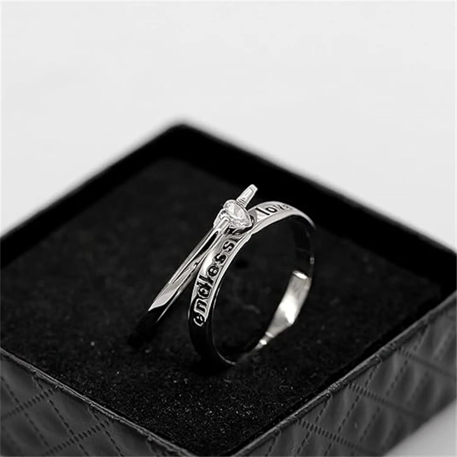 Men's and Women's Ring Platinum Engagement Puzzle Matching Wedding Engagement Ring Anniversary Jewelry Gift for Wife Husband J205