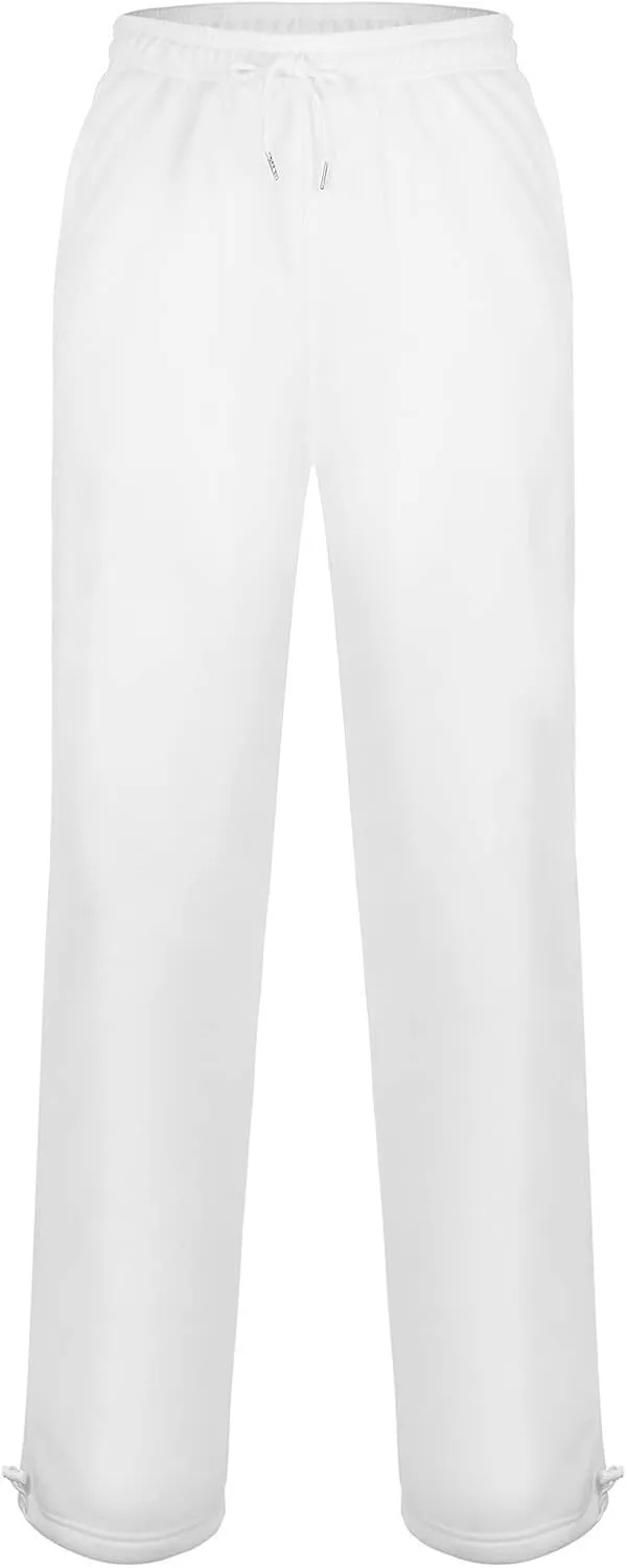 Mens Baggy Cargo Corduroy Pants, Wide Leg Loose Fit Drawstring Sweatpants, Sports Elastic Waist Open Bottom Casual Pants