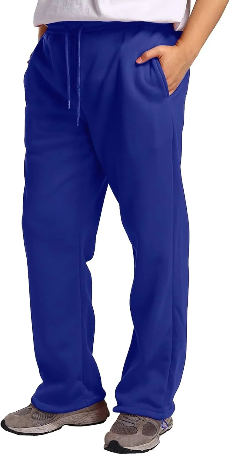 Mens Baggy Cargo Corduroy Pants, Wide Leg Loose Fit Drawstring Sweatpants, Sports Elastic Waist Open Bottom Casual Pants