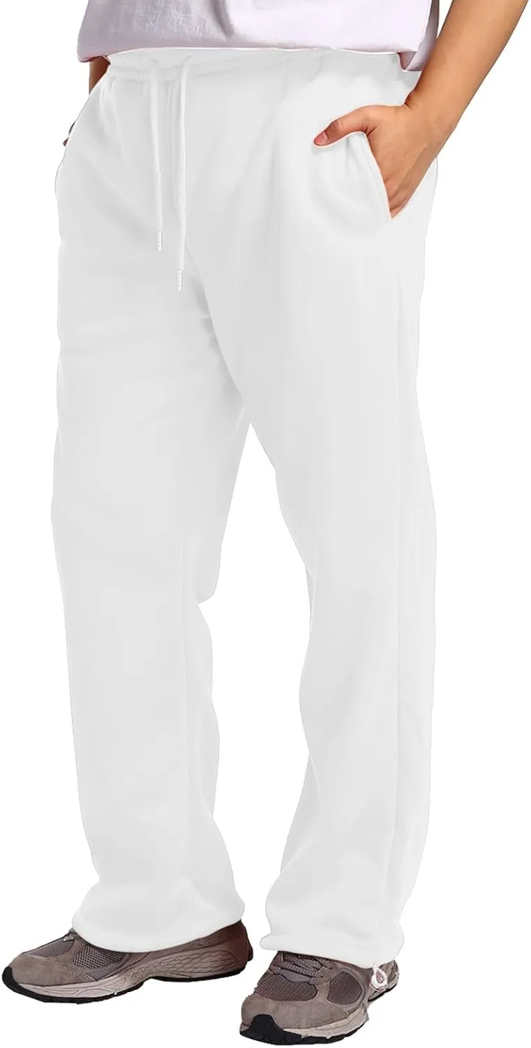 Mens Baggy Cargo Corduroy Pants, Wide Leg Loose Fit Drawstring Sweatpants, Sports Elastic Waist Open Bottom Casual Pants