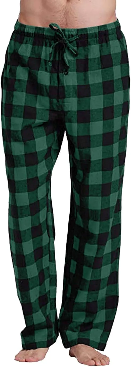 Mens Buffalo Plaid Pajama Pants with Pockets Soft Comfy PJs Bottoms Sleep Loungewear