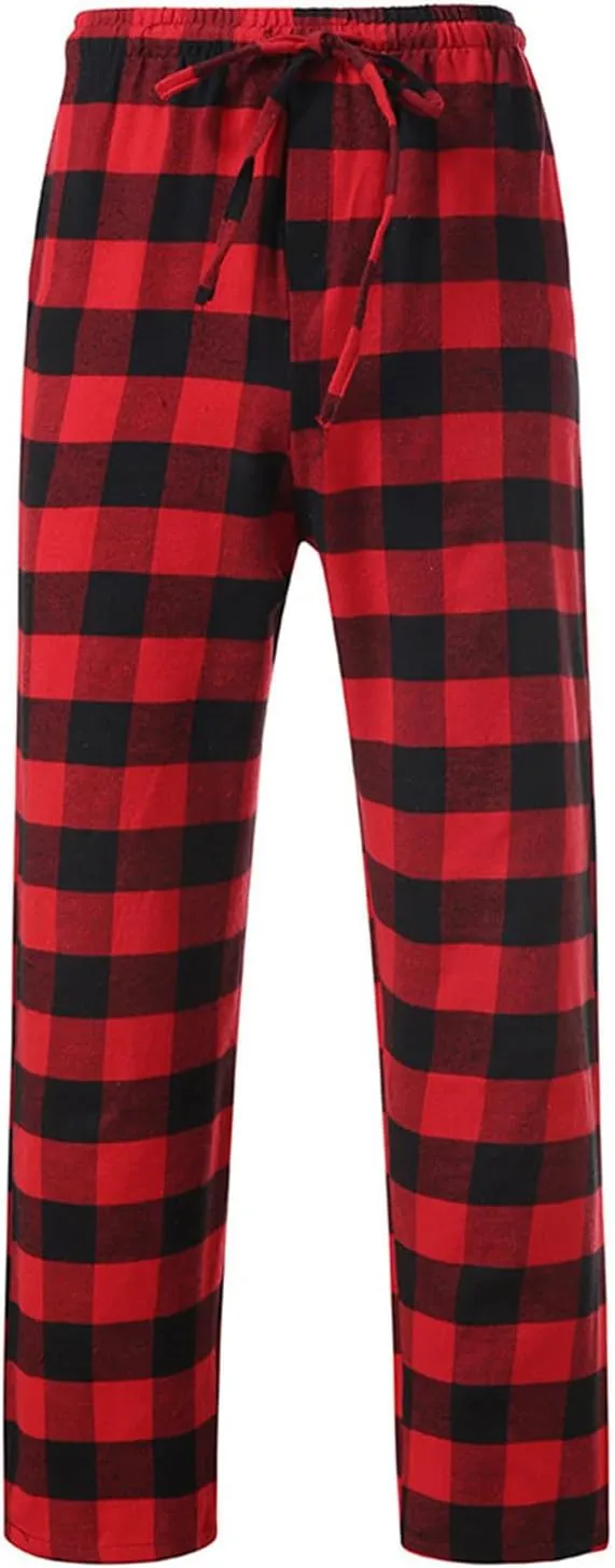 Mens Buffalo Plaid Pajama Pants with Pockets Soft Comfy PJs Bottoms Sleep Loungewear