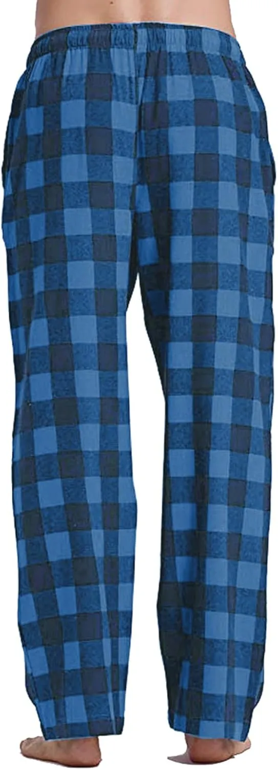 Mens Buffalo Plaid Pajama Pants with Pockets Soft Comfy PJs Bottoms Sleep Loungewear