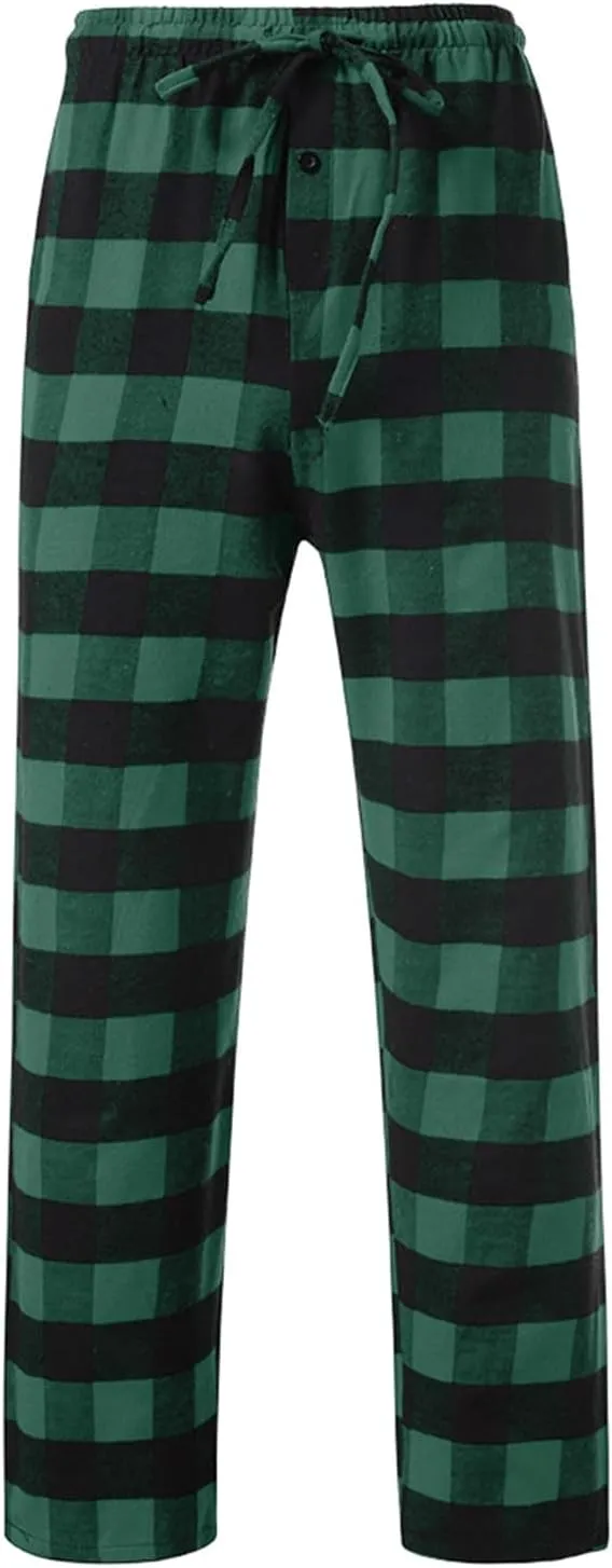 Mens Buffalo Plaid Pajama Pants with Pockets Soft Comfy PJs Bottoms Sleep Loungewear