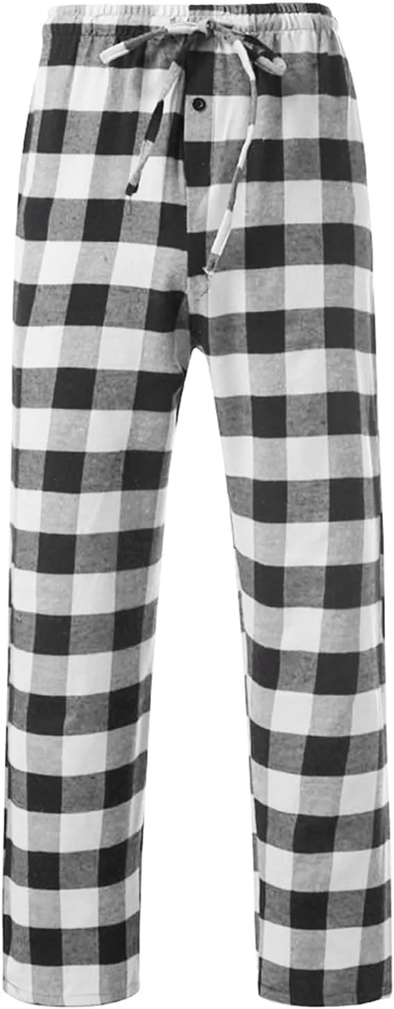 Mens Buffalo Plaid Pajama Pants with Pockets Soft Comfy PJs Bottoms Sleep Loungewear