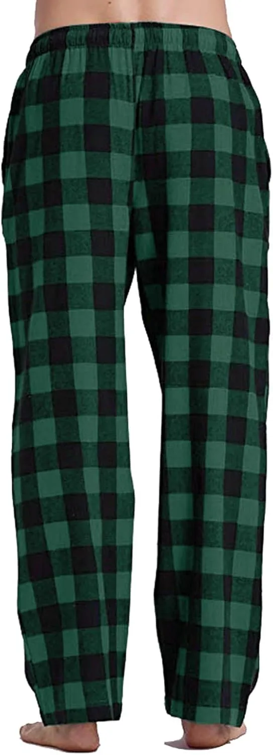 Mens Buffalo Plaid Pajama Pants with Pockets Soft Comfy PJs Bottoms Sleep Loungewear