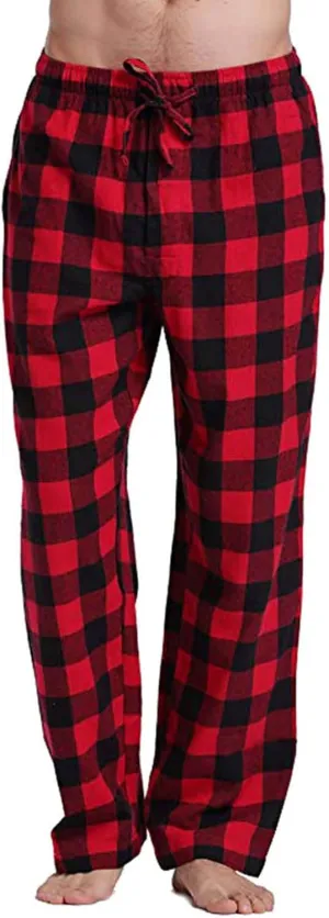 Mens Buffalo Plaid Pajama Pants with Pockets Soft Comfy PJs Bottoms Sleep Loungewear